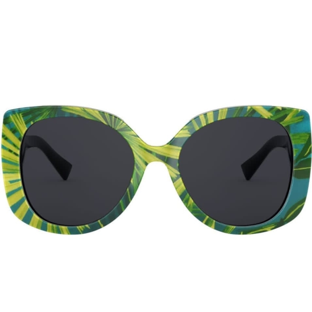 Versace Black and Green Patterned Sunglasses - image 4
